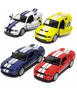 KiNSMART 2007 Ford Shelby GT500 Blue with Racing Stripes 1:38 Scale 5 Inch Die C - $222.20 MXN