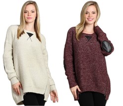  M-Rena Over Size Patched Elbow Sweaters and Zipper Detail - $25.00