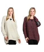  M-Rena Over Size Patched Elbow Sweaters and Zipper Detail - £19.93 GBP