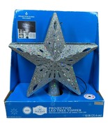 Holiday Time Silver Sparkle Christmas Tree Topper Star LED Projection w/... - $21.77