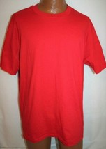 Vintage 90s HANES Red Blank Heavyweight 50/50  T-SHIRT XL Single Stitch - £15.77 GBP