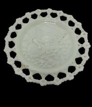 Vintage Westmoreland Milk Glass Decorative Plate Cherub W/ Mandolin Flor... - $14.00