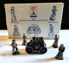 The Americana Pewter Liberty Falls #AH48 Stagecoach &amp; 4 People Figurines Set-Ex - £4.28 GBP