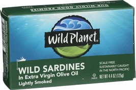 Wild Planet Wild Sardines in Extra Virgin Olive Oil, Keto and Paleo, 4.4 Ounce - £7.32 GBP