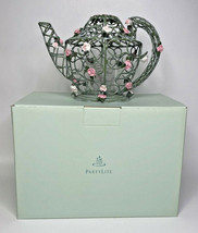 PartyLite Enchanted Rose Teapot Rare Retired NIB P16D/P7738 - £50.89 GBP