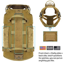 Tactical Dog Harness Leash Durable Military Dog Harness Vest MOLLE For L... - £76.42 GBP+