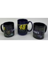 3 x NASCAR Jimmie Johnson #48 3D 12 oz. Coffee Mugs Blue Yellow Signatur... - $476.30 MXN
