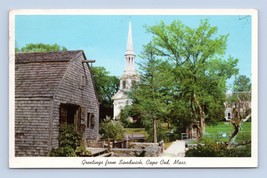 Greetings from Sandwich Cape Cod MA Massachusetts Chrome Postcard M7 - £2.29 GBP