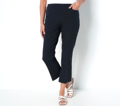 Isaac Mizrahi Stretch Baby Bootcut Cropped Pants- Black, PETITE PLUS 28 - $30.69