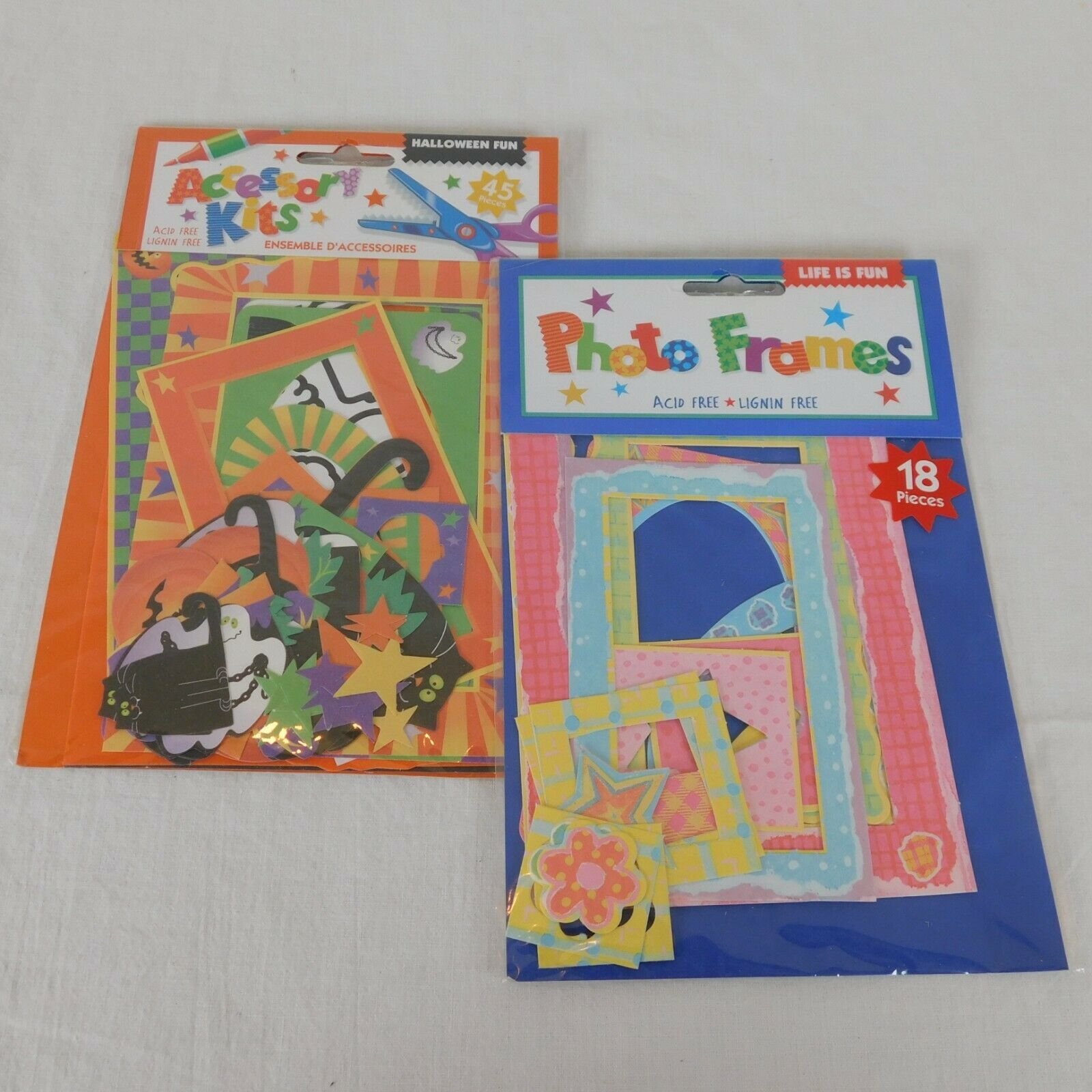 Primary image for Lot of 2 Photo Frames Accessory Kits Scrapbook Embellishments Life Halloween New