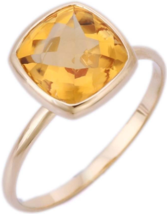 18K Gold Citrine Solitaire Ring - £243.54 GBP
