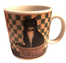 Oneida Country Kitties Stoneware Coffee Mug Cup Black Cat 10 Oz David C ... - £14.64 GBP