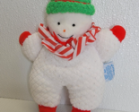 Vintage Eden Snowman Plush Terrycloth Rattle Lovey Christmas White Waffl... - $43.55