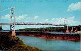 Gateway Bridge Crossing the Mississippi River Clinton Iowa Postcard PC645 - $4.99