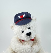 American Greetings Plush Bear Messenger of Love White Has A Blue Cap - $10.99