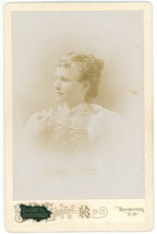 Antique c1880s Cabinet Card Bailey &amp; Rosenfield Beautiful Woman Rochester, NH - £7.52 GBP