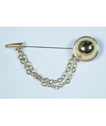 VINTAGE 70s TRIFARI  STICK PIN CHAIN ACCENTS GOLD TONED BROOCH 3.5&quot; - $8.70