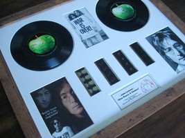 John Lennon Imagine vinyl 35mm film cell framed montage display - $149.99