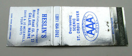 Heslin&#39;s Restaurant, Motel, Cottages - Calais, Maine 20 Strike Matchbook Cover - $2.00