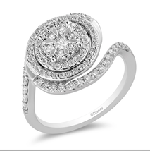 3/4 CTTW Diamond Elsa Engagement Ring, Diamond Silver Art Deco Ring For Her - £39.96 GBP