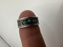 Vintage Sterling Silver Southwestern Turquoise Ring Size 7.75 - £30.97 GBP