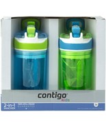Contigo Kids 2 in 1 Snacker Spill Proof Cups 2 Pack Blue and Green - $867.47 MXN