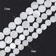  White  Beads Mother of  Bead Round  Moon Shape Dyed  Beads for Jewelry Ma DIY c - £44.03 GBP