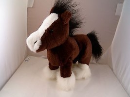 Ganz Brown &amp; White Clydesdale Pony 9&quot; Plush Excellent - $6.92
