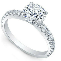 2.60Ct Round Cut Solitaire Moissanite Engagement Ring Real 925 Sterling Silver - £98.06 GBP