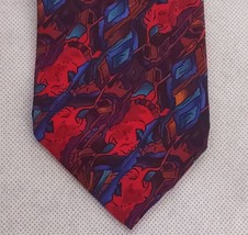 J. Garcia Collector&#39;s Edition Silk Tie Red Abstract - £10.17 GBP