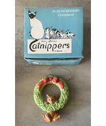 Irene Spencer Catnippers Ornament – Cat in Wreath Puss in Berries w/ Box - €8,44 EUR
