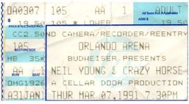 Neil Jeune Crazy Horse Concert Ticket Stub March 7 1991 Orlando - £32.80 GBP