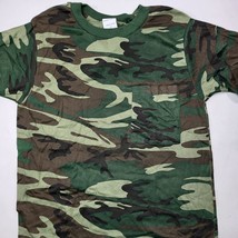 Vintage New With Tags Single Stitch Woodland Camo T-Shirt Size Medium Re... - £15.32 GBP