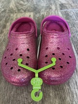 Classic Lined Pink Glitter Clog K Girls Size Us J6 Eur 38-39 New With Tags - £35.16 GBP