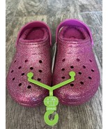 Classic Lined Pink Glitter Clog K Girls Size Us J6 Eur 38-39 New With Tags - £34.49 GBP