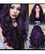 Purple weavy wig,purple curly wig,purple wig with waves,purple wig with ... - $48.02 CAD