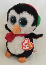 Ty Beanie Boos - 6&quot; NORTH the PENGUIN - 2014 Christmas - New with Tags Red Scarf - £9.50 GBP