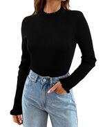 EVALESS Red Ribbed Knit Sweater Women Casual Long Sleeve Pullover Size XXL - $211.24 MXN