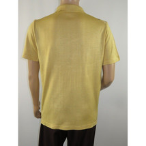 Mens Stacy Adams Italian Style Knit Woven Shirt Short Sleeves 3107 Honey Beige image 2