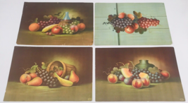 Four (4) Vintage Ohio Art Co Prints Bouquet of Fruit Grapes Peach Pear Banana - £9.59 GBP