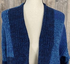 Gap Long Cardigan Sweater Women&#39;s Small Blue Knit Open Front Cotton Blend - $18.81