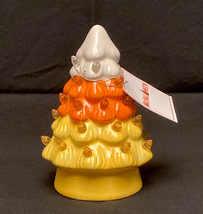 Mr Halloween light up ceramic mini tree candy corn colors orange yellow white - £9.49 GBP