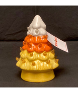 Mr Halloween light up ceramic mini tree candy corn colors orange yellow ... - £9.37 GBP