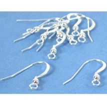 10 Fish Hook Earrings Sterling Silver Earwires with Ball 21 Gauge - $12.75