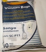 10 (Ten) Vacuum Bags Style SC-P11 Fit Sanyo Transformax SC15 SC150 SC15A SC15B S - £10.67 GBP
