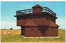 North Dakota Postcard Mandan Fort Lincoln State Park Block House Fort McKeen - £1.73 GBP