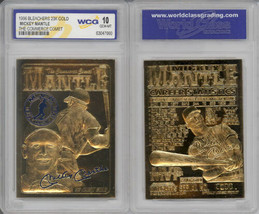 1996 Baseball Mickey Mantle Commerce Comet Yankees 23K Gold Card - £17.69 GBP