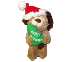 7" Gund Christmas Dog Holiday Collection Stuffed Animal Puppy Tree Santa Hat Toy - £8.49 GBP