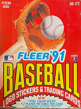 1991 Fleer MLB Baseball Hobby Wax Box- 36 Unopen Packs - $39.95