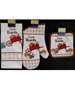 Fall Kitchen Linen Give ThanksTowels, Oven Mitts & Potholders S21c, Select Item - $3.46 - $8.90